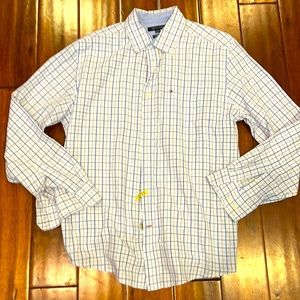 Tommy Hilfiger classic button down dress shirt just home from the cleaners.